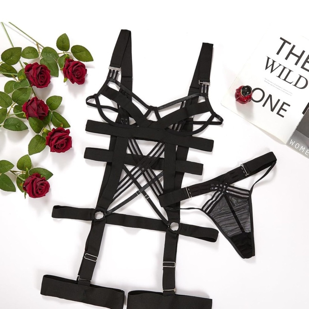 Black Strappy Lingerie Set